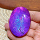 1pc Deep Purple Moonstone Palm Stone - Glossy Oval Shape Worry Stone for Home Decor & Holiday Gifts