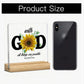 Christian Gift Religious Bible With God All Things Are Possible Sunflower Table Decor Acrylic Plaque Sign Home Desk Decoration
