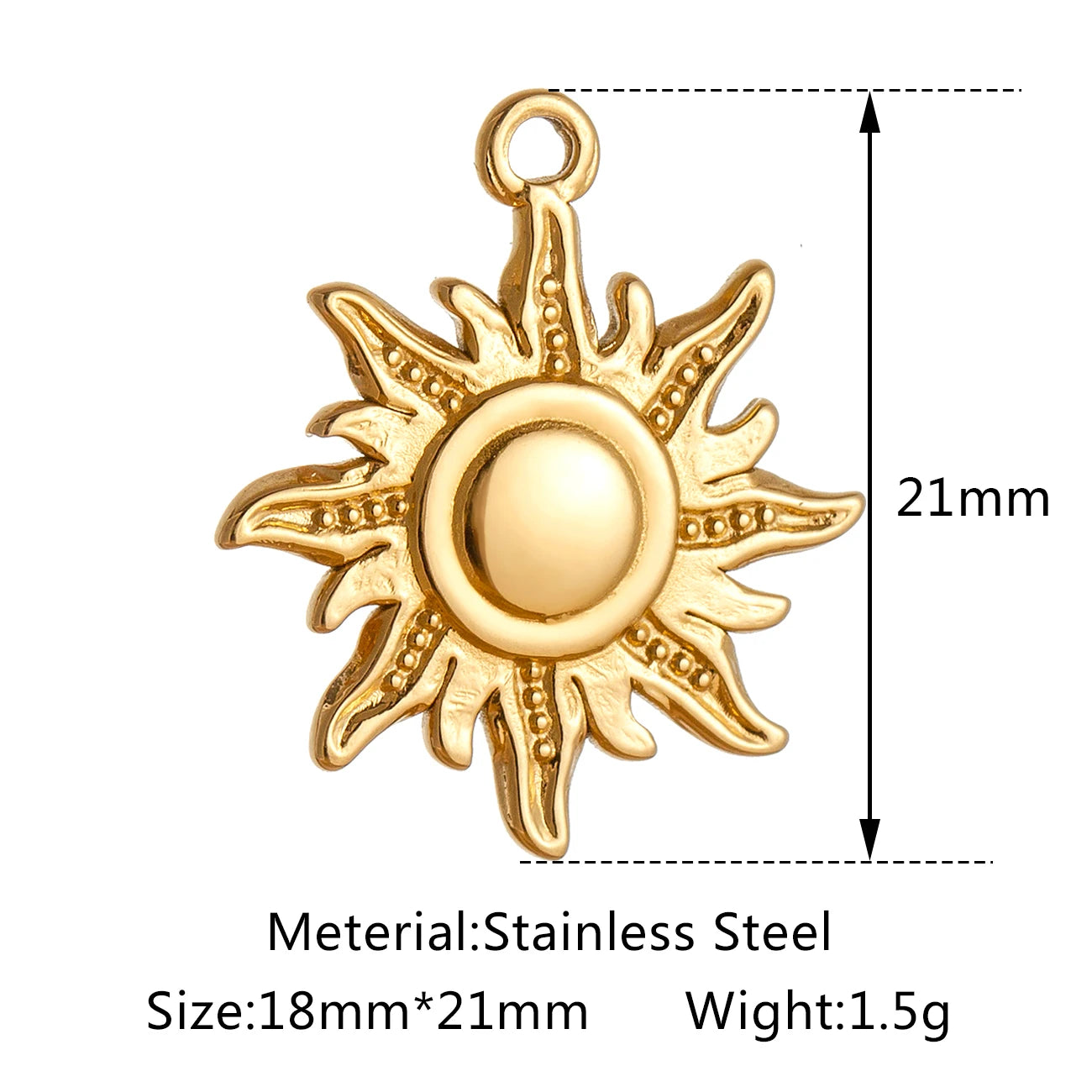 3pcs/Lot Stainless Steel Casting Sunburst Sun Moon Star Charms Pendant For DIY Necklace Bracelet Earrings Jewelry Accessories