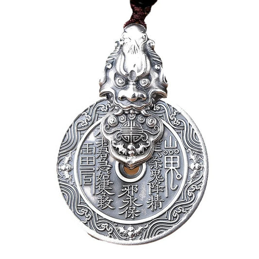 Blessing Ward Off Evil Univers Mountain Ghosts Coin Pendant For Men Jewelry Vintage Wealth Aniaml Pixiu Necklace Male Accessory