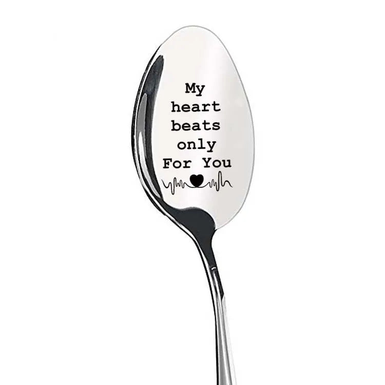 1Pcs 2024 Years I Love You Anniversary Valentines Day Gift for Boyfriend Girlfriend Stainless Steel Spoon Birthday Wedding Gifts