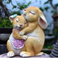 Pastoral Simulation Animal Resin Rabbit Couple Ornament Outdoor Garden Balcony Figurines Crafts Courtyard Accessories Decoration