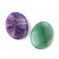 1pc 45x35mm Oval Worrystone Natural Crystal Amethysts Agate Massage Thumbtack Stone Forgetting Stone Jewelry Accessories Gifts