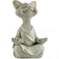 Meditation Cat Sculpture Home Decorations Resin Black Yoga Sitting Zen Cat Black Buddha Ornament Outdoor Garden Figurines