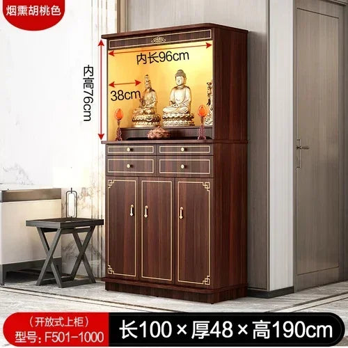 X A  Chinese Style with Door Altar Buddha Shrine Household Altar Cabinet God of Wealth Clothes Closet Shrine