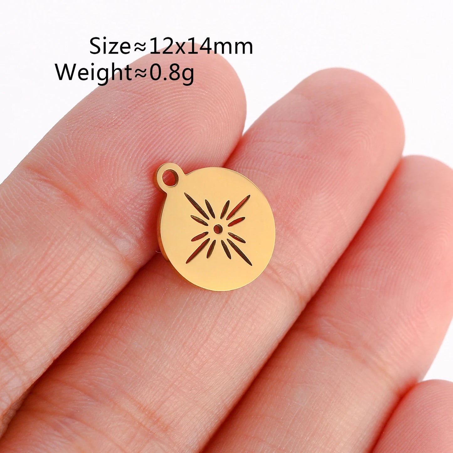 5Pcs Stainless Steel Moon&Sun&Star Charm Jewelry Making Accessories Supplies DIY Necklace Bracelet Celestial Pendants Findings