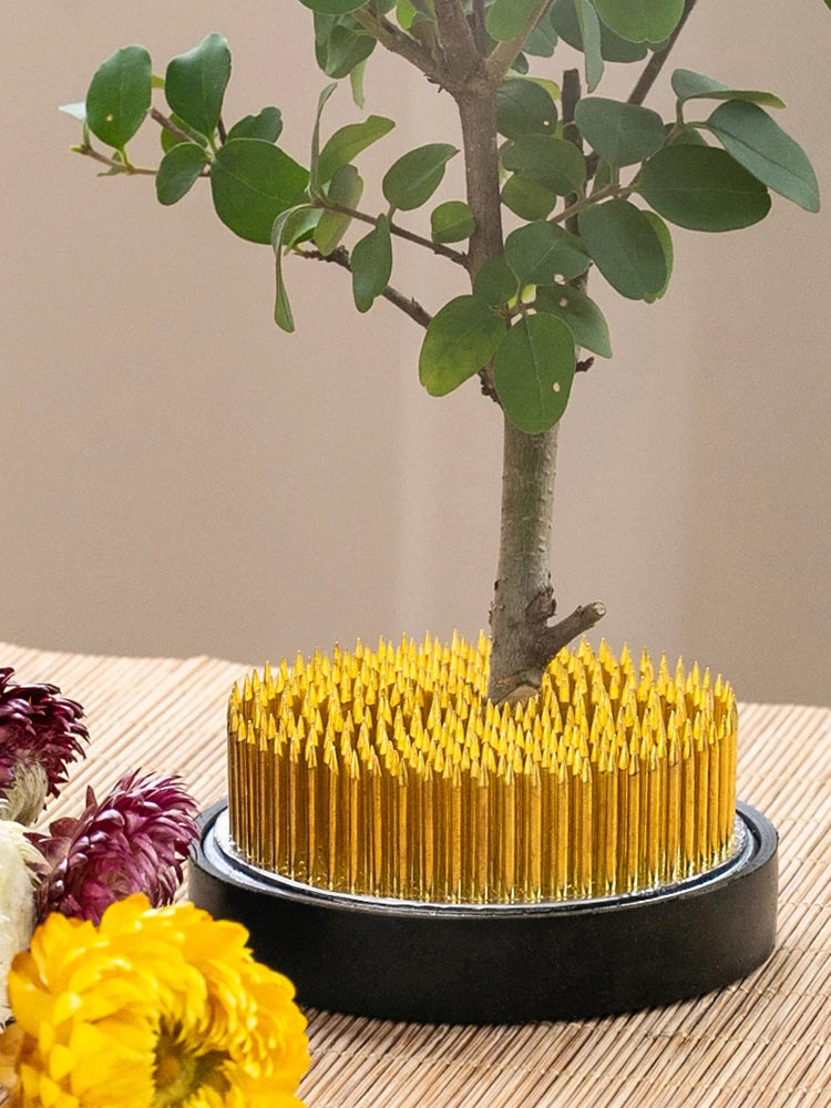 Japanese Ikebana Kenzan Needle Flower Base Brass Holder Spiky Frog Fixed Tools Floral Arrangement Copper Pin