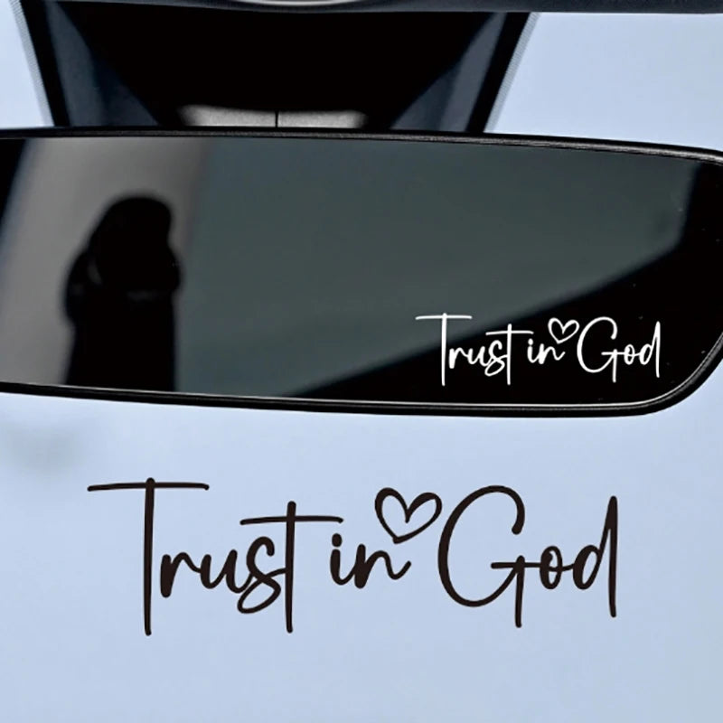 Trust In God Mirror Decal, Car Decals For Women, Faith Mirror Decal, Cute Vinyl Decal, Christian Car Mirror Decal, Religious Car