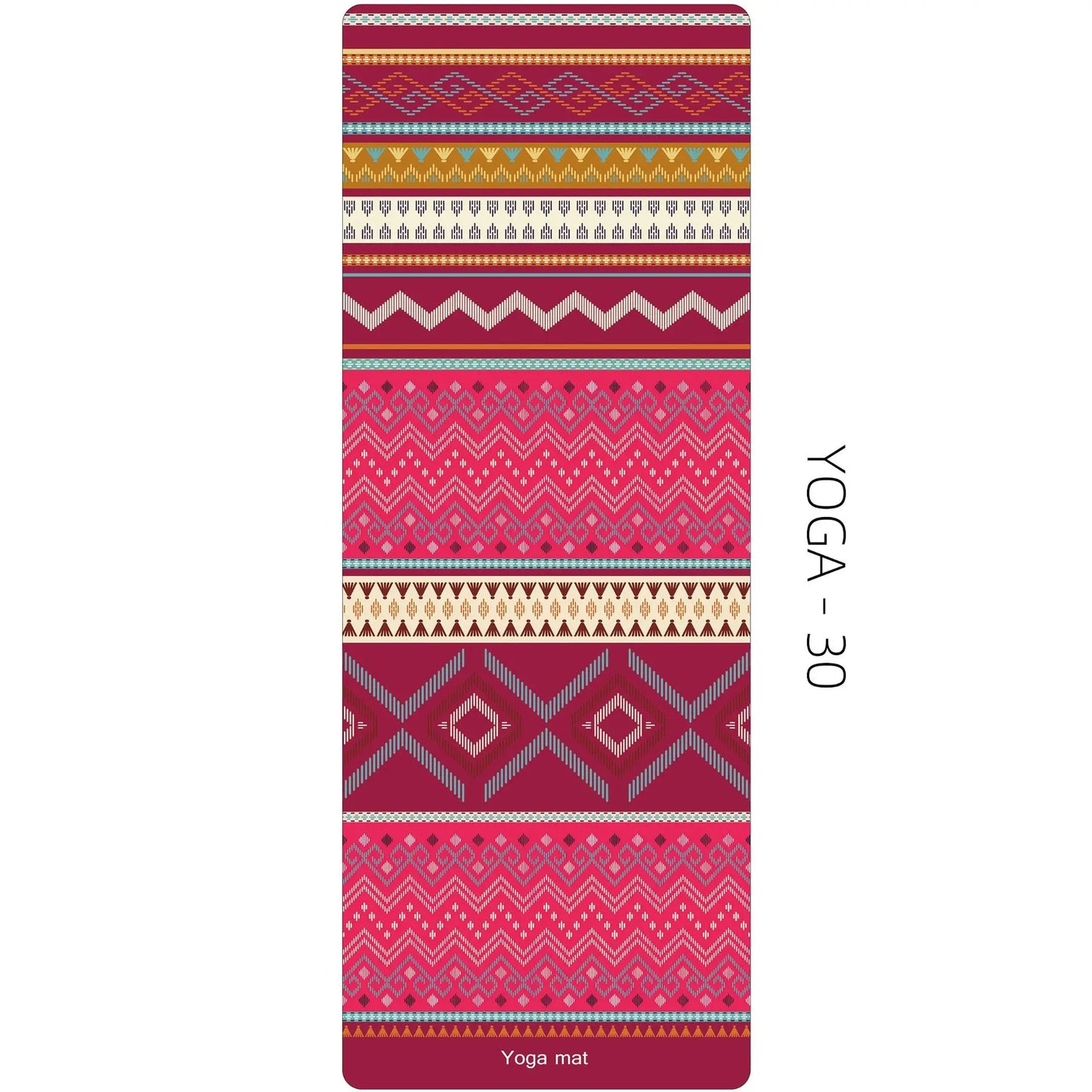 Zen Rhyme 1mm Natural Rubber Suede Yoga Mat Foldable Portable Anti-Slip Drape Gym Meditation Fitness Workout Gymnastics