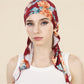 Muslim Fashion Print Hijab Turban Hats Long Tail Head Wraps Elastic Hijab Hats Breathable Chemo Cap For Women Girls