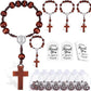 10/20pcs Christening Acrylic Rosary Beads Faux Pearls with Cross Christening Gift Box for Christening Wedding Party Favors