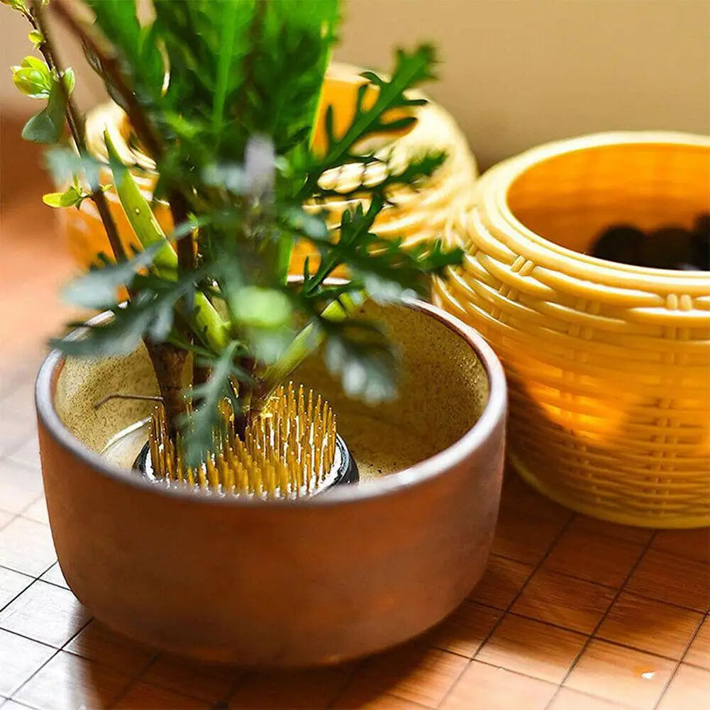 Round Ikebana Flower Frog With Gasket Art Fixed Arranging Tool Small Ikebana Kenzan Pin Frog Arrangements For Your Pot Lid Vase