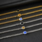 Vnox 5mm Width Adjustable Chain Bracelet for Men, Stainless Steel Acrylic Six-Sided Polished Jewelry Gifts for Husband Son‌ Him