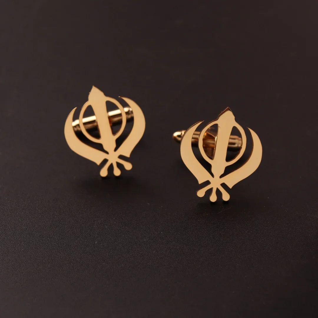 Sikhs Stainless Steel Cross Cufflinks Men's Lion Eagle Shirt Badge Pin Wedding Shirt Cufflinks Symbol