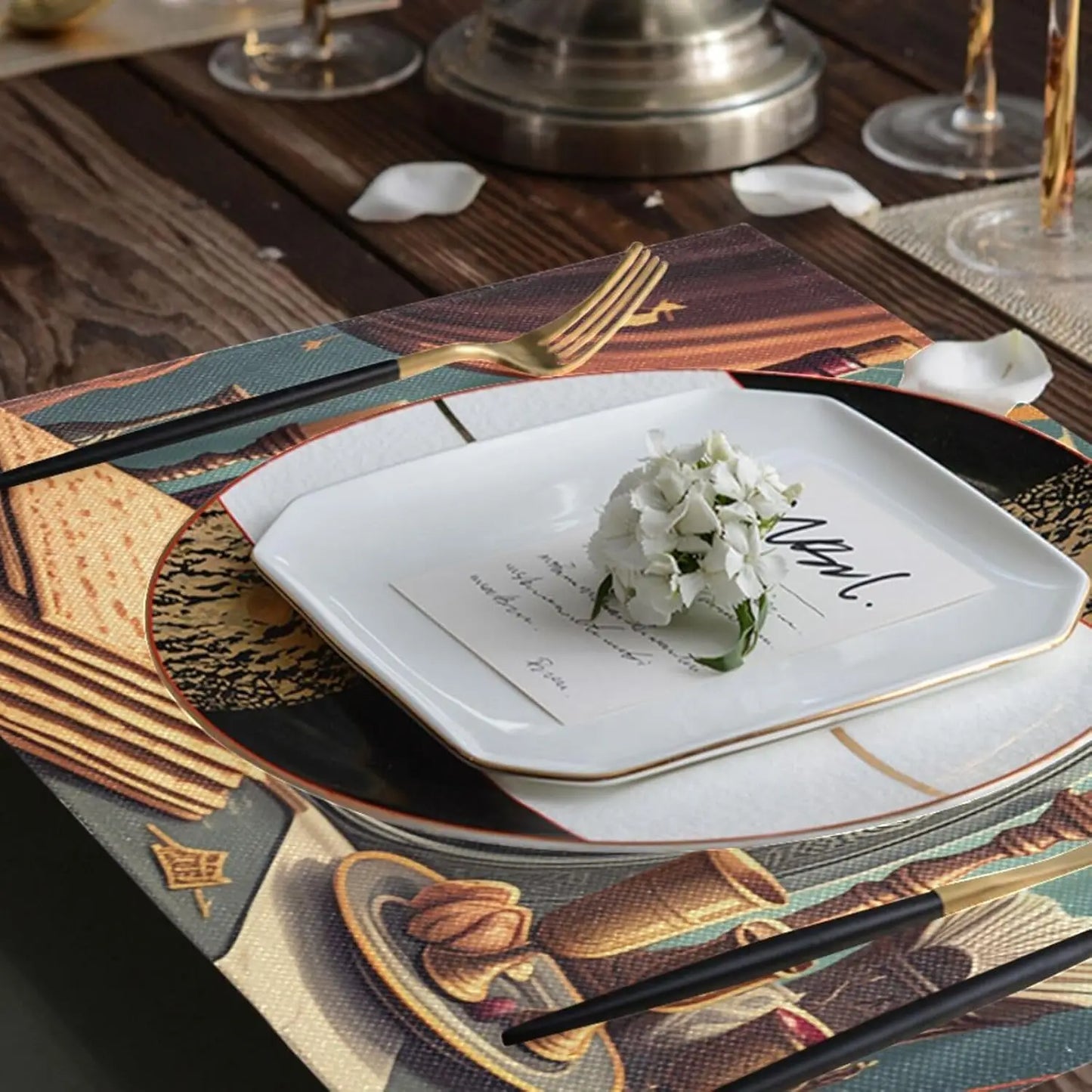 Happy Passover Placemats Holiday Party Decor Jewish Pesach Seder Plate Matzo Dining Table Mats Place Mat Passover Decorations