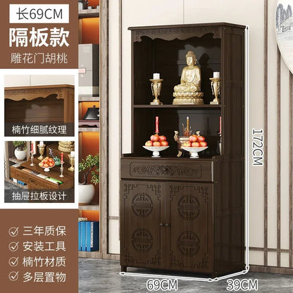 G1   Buddhist shrine stand cabinet, God of Wealth cabinet, household Buddha statue, Guan Gong Bodhisattva worship altar cabinet