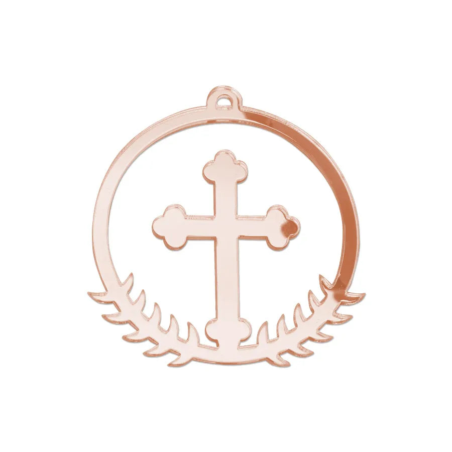 10pcs/Lot Acrylic Mirror Christian Cross Hanging Ornaments Christening & Baptism Wedding Party DIY Gifts Decor