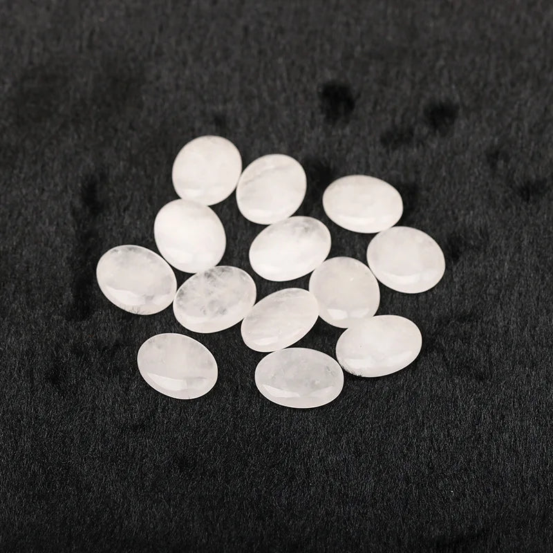 JH18-1 5/10Pcs Natural Crystal Palm Stone, 2cm Oval Shaped Raw Gemstone for Handheld Worry Stone Reiki Healing Massage Decor