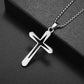 Men and Women New Retro Personality Creative Design Jesus Cross Amulet Pendant Rock Casual Gift Catholic Christian Necklace