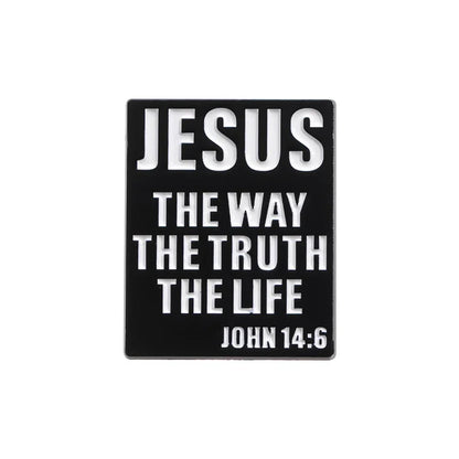 Jesus Brooch Enamel Pins Custom JESUS THE WAY THE TRUTH THE LIFE Brooches for Bag Lapel Badges Fashion Jewelry Accessories Gifts