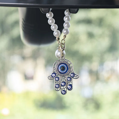 Evil Eye Hamsa Hand Car Hanging Key Chain Amulet  Good Luck Decor Gifts for Auto Rearview Mirror Pendant Decoraction