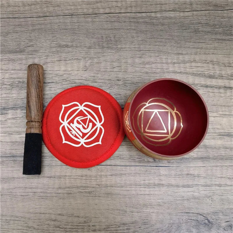 Buddhist Sound Bowls Therapy Meditation Mindfulness Yoga Ornaments Colorful Nepal Tibetan Singing Bowl Chakras Handmade Copper