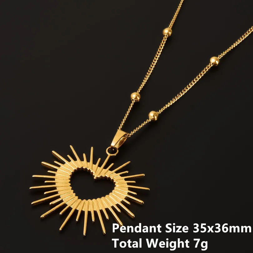 1Pc Religious Christian Catholic Sacred Heart Pendant Necklaces Stanless Steel Gothic Moth Textured Love Collares Jewelry