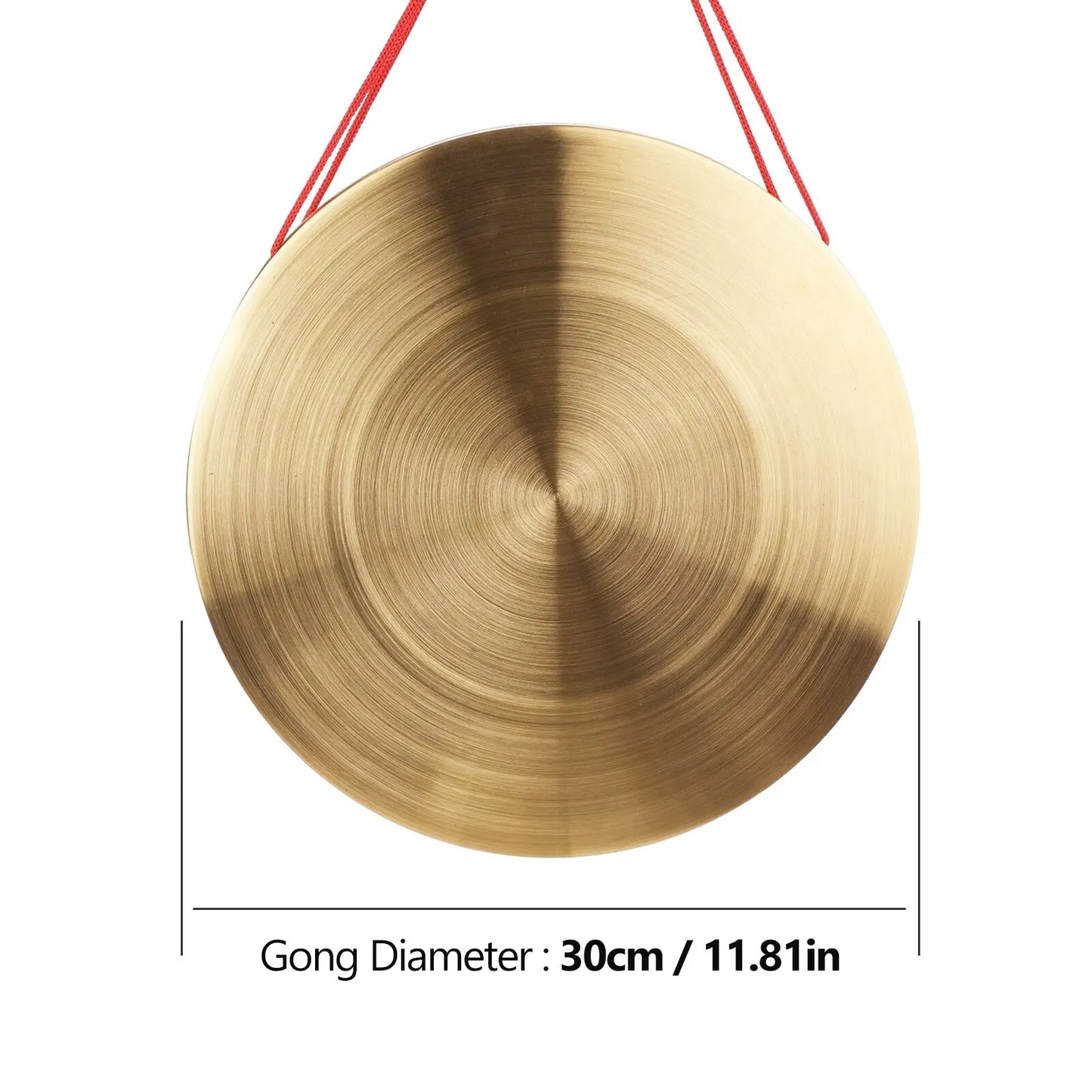 15/22/30cm Hand Gong Cymbals Brass Copper Gong Chapel Opera Percussion Instrument with Round Play Hammer