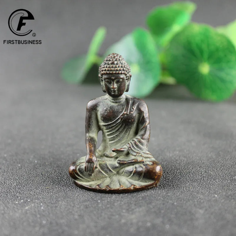 Exquisite Pure Copper Buddha Ornaments Trumpet Home Decoration Shakyamuni Brass Car Statues Bronze Buddha Figurines Gifts