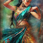 Indian Woman Folk Dance Poster Ethnic Girls Canvas Painting Print Wall Art Pictures for Living Room Home Decor Cuadros