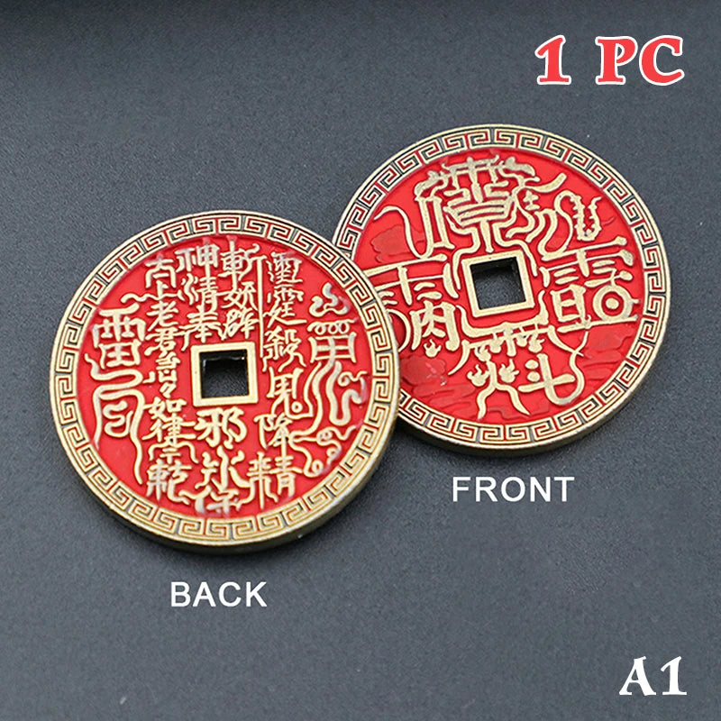 Ancient Chinese Coin Model Mountain Ghost Money Traditional Feng Shui Amulet Of Wealth Leizu Good Luck Coin Hanging Decoration