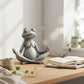 VILEAD Original Design Meditating Frog Sage Resin Zen Artistic Figurine Decorative Garden Statue Home Office Desk Decor