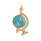 Trendy Shining Moon Star Sun Tellurion Celestial Compass Charm Pendant Gold Colour, Jewelry Necklace Bracelet Making Supply S39
