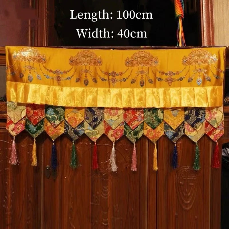 Tibetan Prayer Flag Five-Color Drapery Buddhist Altar Eight Auspicious 1m Curtain Wall Hanging Curtain Buddhist Item Decoration