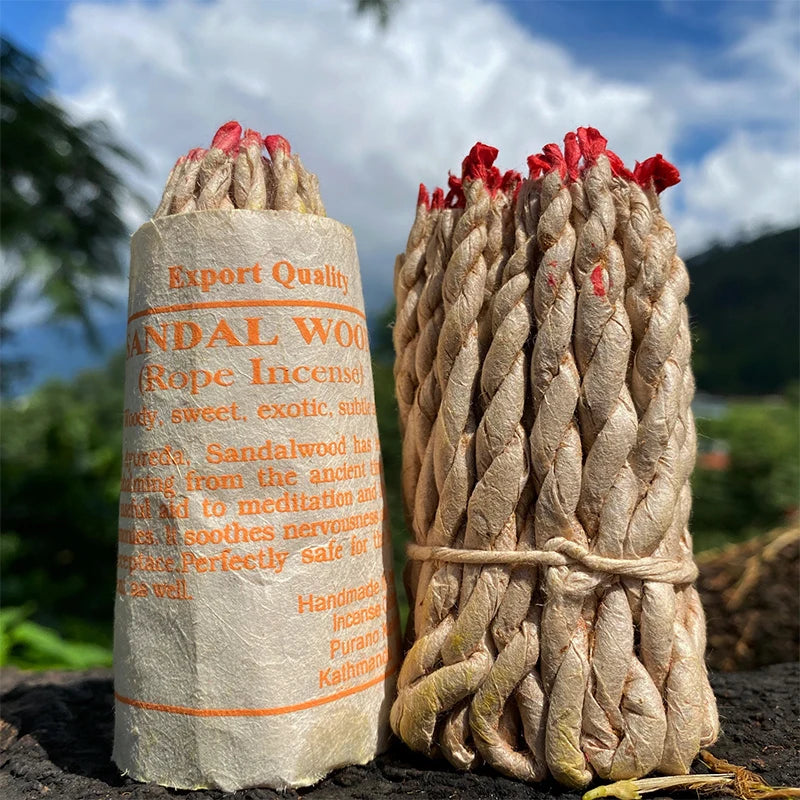 40pcs Handmade Traditional Nepal Rope Incense White Sage Cedar Aromatherapy Burning Rope Fragrance Yoga Meditation Sandalwood