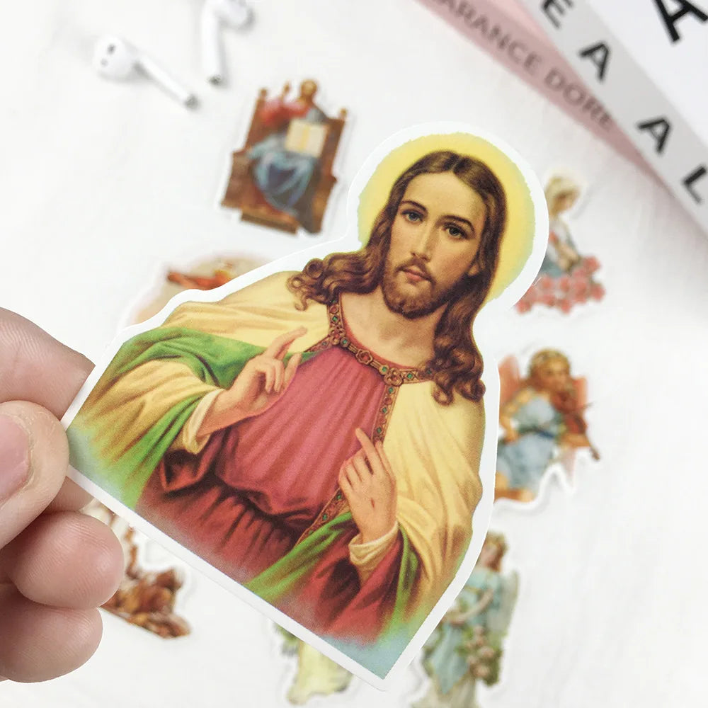 10/30/68pcs 2 style Jesus Christian Religion Stickers Phone Laptop Car Case Freezer Luggage Wall Waterpoof DIY Graffiti Sticker