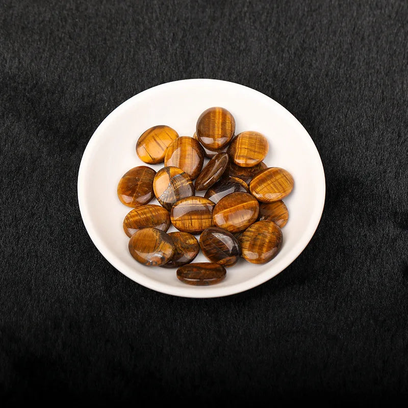 JH18-1 5/10Pcs Natural Crystal Palm Stone, 2cm Oval Shaped Raw Gemstone for Handheld Worry Stone Reiki Healing Massage Decor