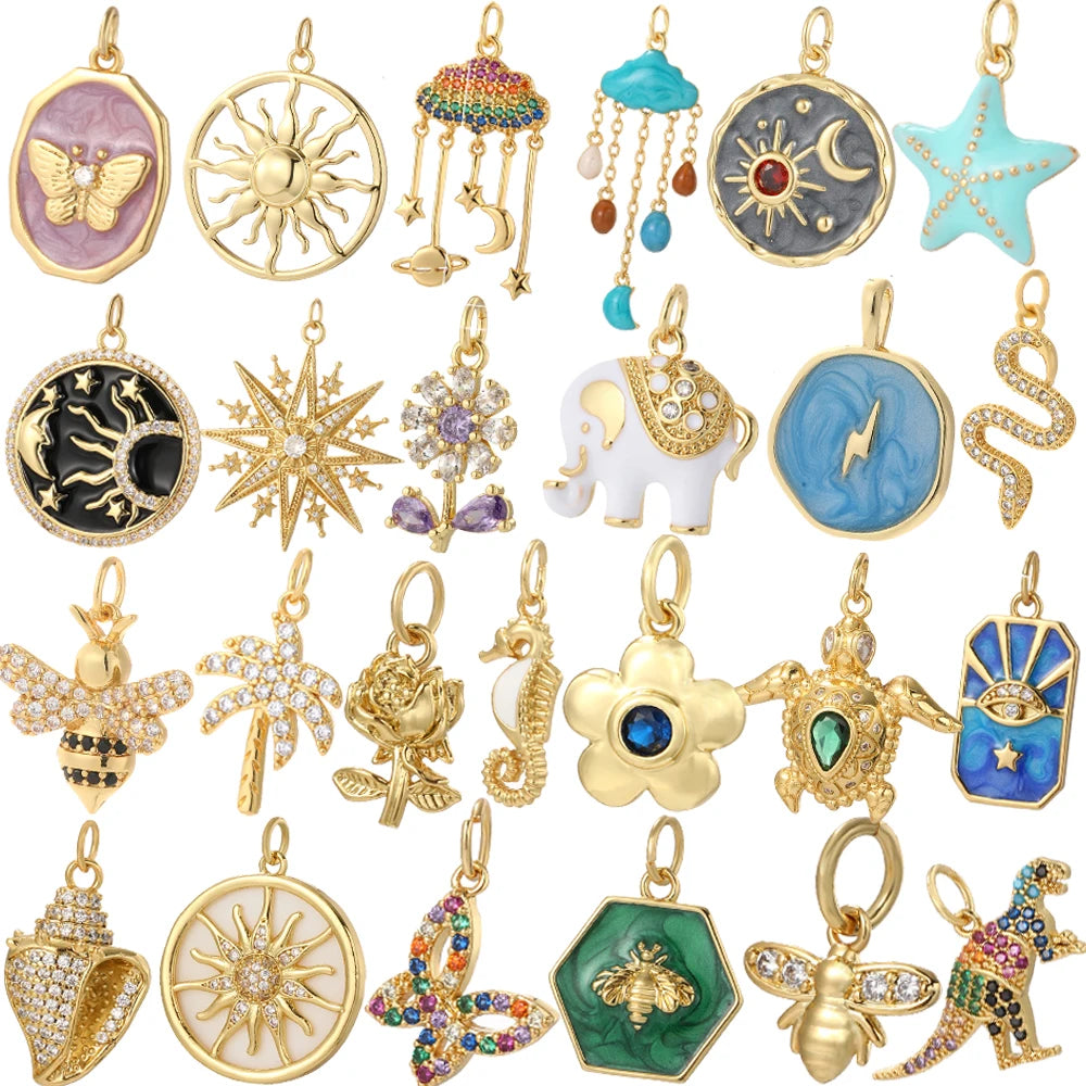 Cute Butterfly Flower Necklace for Women Gold Color Moon Collars Dije Stainless Steel Chain Diy Jewelry High Quality