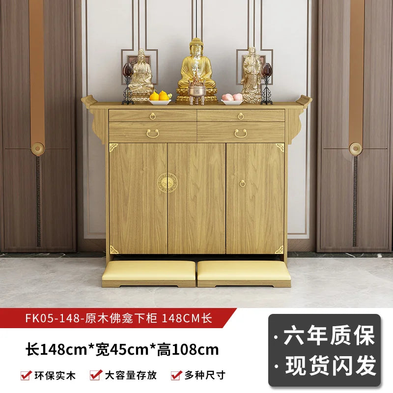 YFY Solid Wood Buddha Shrine Cabinet  Wealth Home Altar Incense Table God Worship Cabinet Shrine Altar Buddha Hall Cabinet