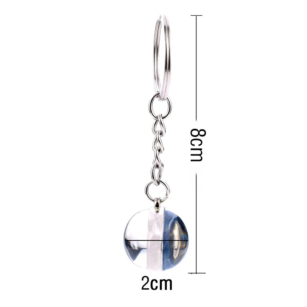 Religious Keychain St Francis Double Sided Key Chains Catholic Glass Ball Pendant Keyring Jewelry Keychain Jesus Christian Gifts