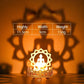 Hollow Flower Candle Holder Lotus Buddha Lamp Base Ornaments Metal Light and Shadow Art