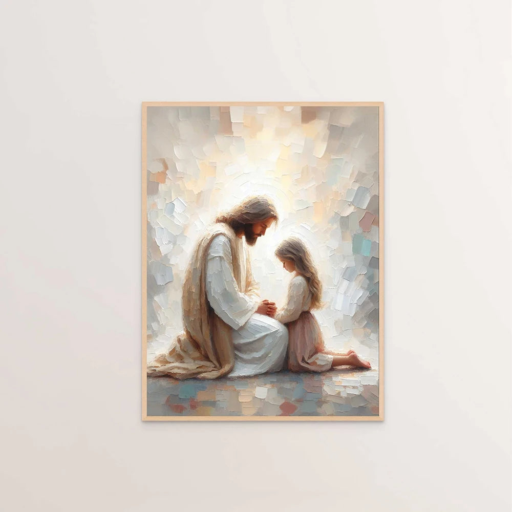 Jesus Christ Canvas Postres Christian Jesus Portrait Wall Art Print Poster I Will Walk with Christ LDS Bible Verse Gift Poster