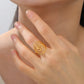 Dawapara Buddhism Spiritual OM Ohm Symbol Adjustable Ring Spiral Sacred Geometry Finger Ring Stainless Steel Jewelry