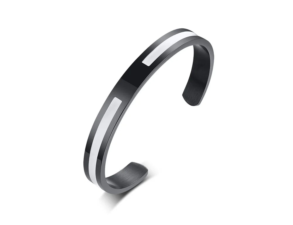 Men Bangle, Enemal Bangle Mens, Viking Logo Cuff Bracelet For Gentleman ,Stainless Steel Minimalist Bracelets
