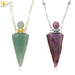 Crystal Perfume Necklace Natural Stone Cone Pendant Healing Clear Quartz Pendants Essentials Oil Diffuser Vial Necklaces H119