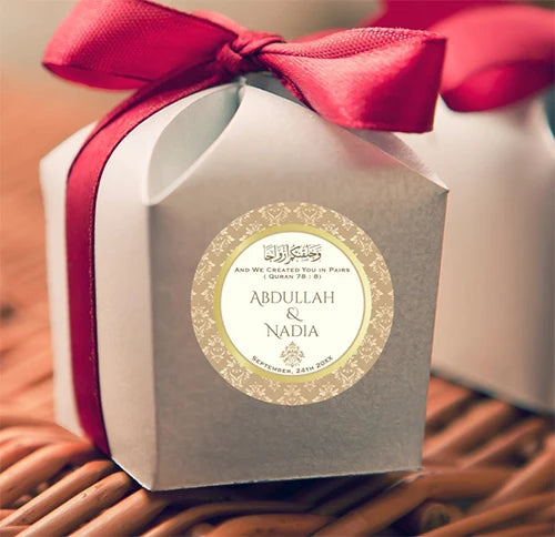 Custom Zamzam Water Sticker Islamic Nikah Wedding Favor Muslim Hajj Umrah Party Gift Packaging Label Bridal Shower Adhesive DIY