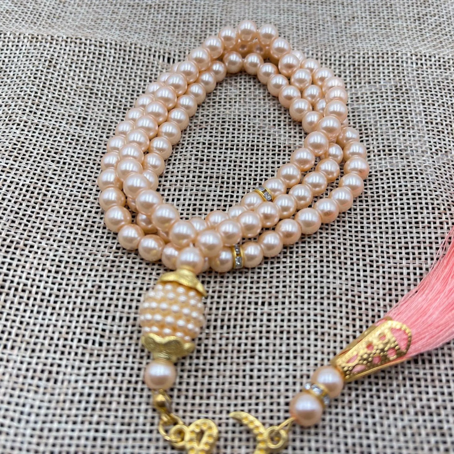 6mm 99pcs Glass Pearls Tassel Turkish Style Muslim Rosary Islamic Prayer Beads Bracelet For Women Jewelry Accessories Gifts New