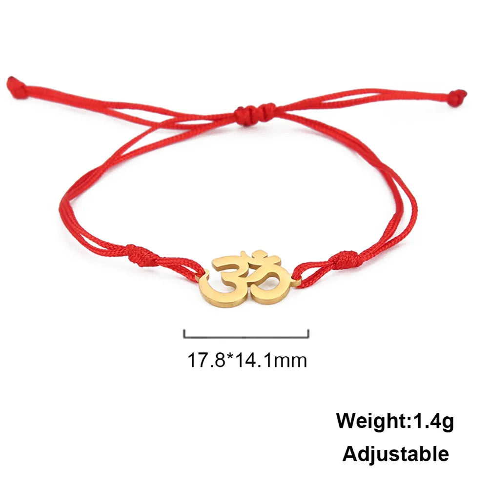 Skyrim Religious Indian Buddhism Yoga OM Bracelets on Hand for Women Men Stainless Steel Box Chain Bracelet Supernatural Jewelry