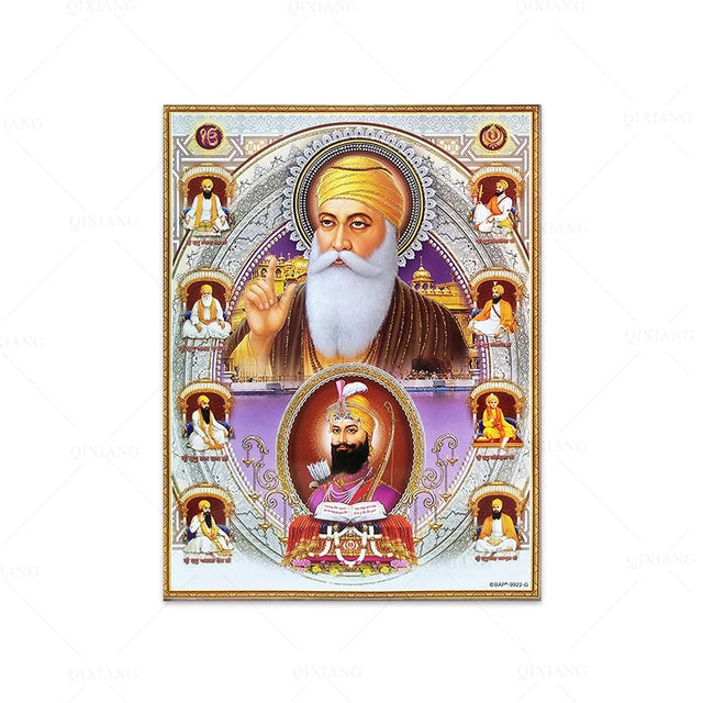 DIY 5D Diamond Painting The Unique Paintings Of Ten Sikh Masters full square/round Diamond Mosaic Religious Home Decor R276