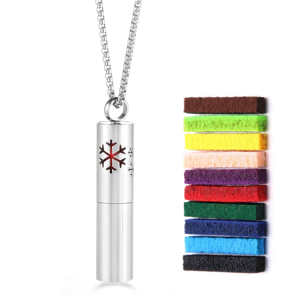 Twelve Constellations Aromatherapy Essential Oil Pendant Lockets Perfume Storage Diffuser Necklace 316L Stainless Steel Jewelry